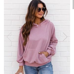 Pink Lily ribbed sweatshirt - mauve pink